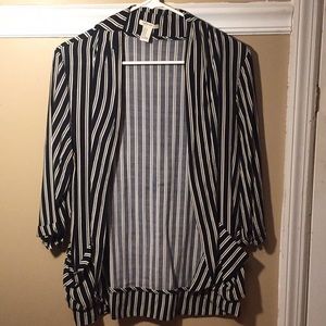 black and white stripped blazer